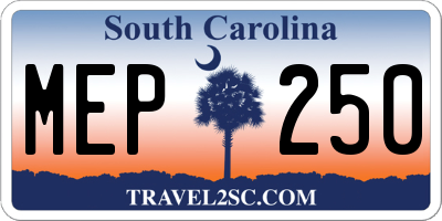 SC license plate MEP250