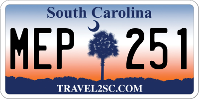 SC license plate MEP251