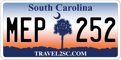 SC license plate MEP252