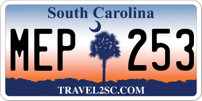 SC license plate MEP253