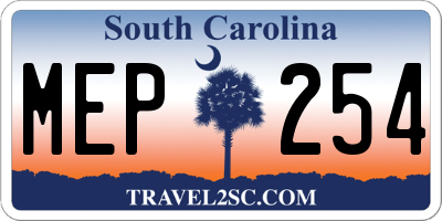 SC license plate MEP254