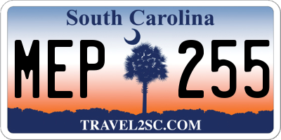 SC license plate MEP255