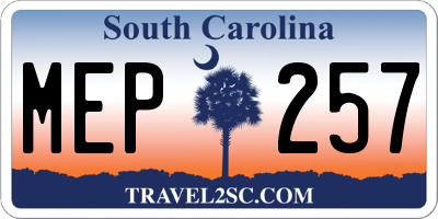 SC license plate MEP257