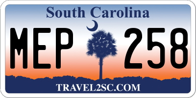 SC license plate MEP258