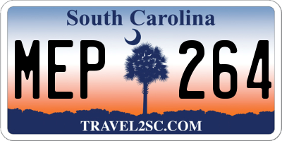 SC license plate MEP264