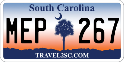 SC license plate MEP267