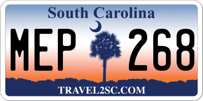 SC license plate MEP268