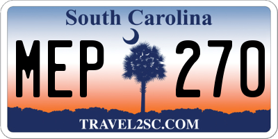SC license plate MEP270