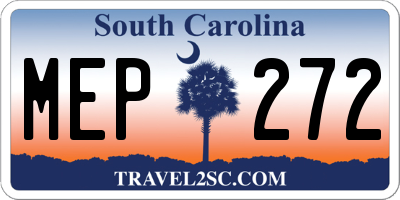 SC license plate MEP272