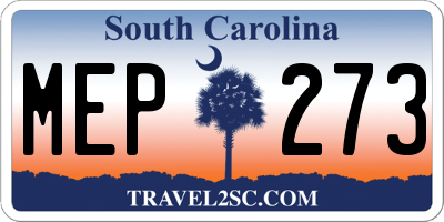 SC license plate MEP273