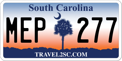 SC license plate MEP277