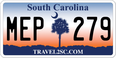 SC license plate MEP279