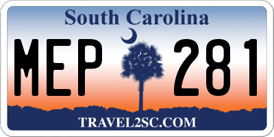 SC license plate MEP281