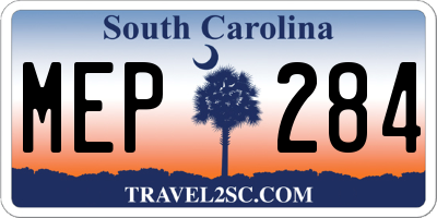 SC license plate MEP284