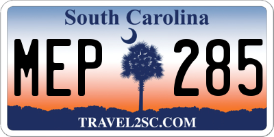 SC license plate MEP285