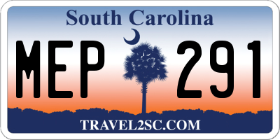 SC license plate MEP291