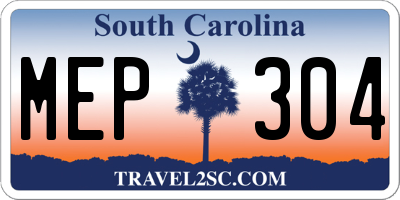 SC license plate MEP304
