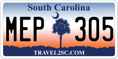 SC license plate MEP305