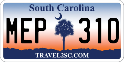 SC license plate MEP310