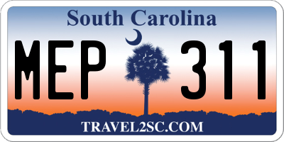 SC license plate MEP311