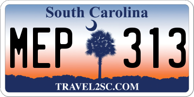 SC license plate MEP313