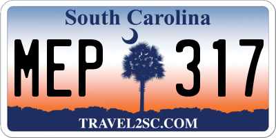 SC license plate MEP317