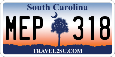 SC license plate MEP318