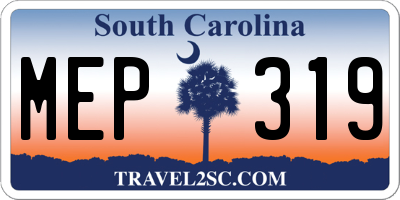 SC license plate MEP319