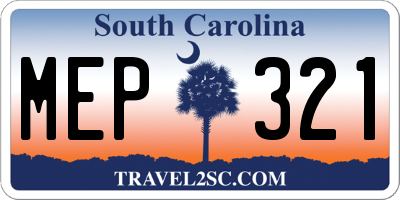 SC license plate MEP321