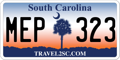 SC license plate MEP323
