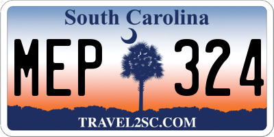 SC license plate MEP324