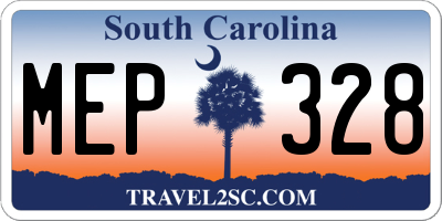 SC license plate MEP328