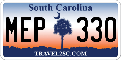 SC license plate MEP330