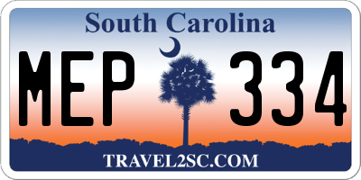 SC license plate MEP334