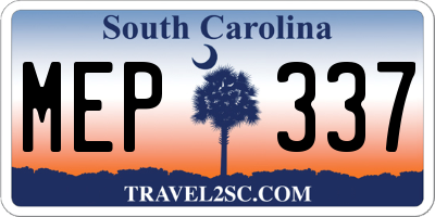 SC license plate MEP337