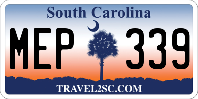 SC license plate MEP339