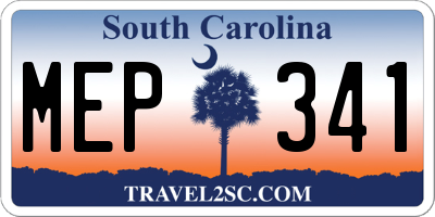 SC license plate MEP341