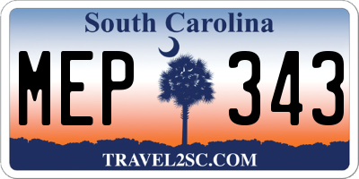 SC license plate MEP343