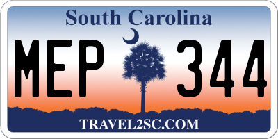 SC license plate MEP344