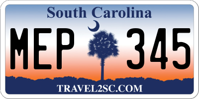 SC license plate MEP345