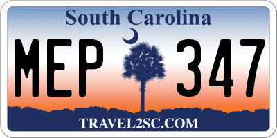 SC license plate MEP347