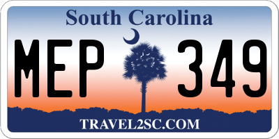 SC license plate MEP349