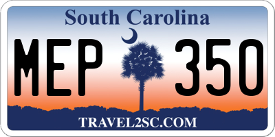 SC license plate MEP350