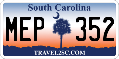 SC license plate MEP352