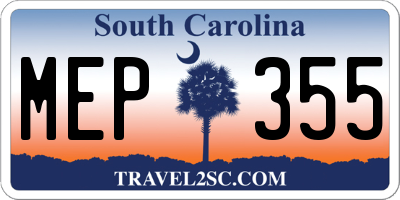 SC license plate MEP355