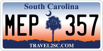 SC license plate MEP357