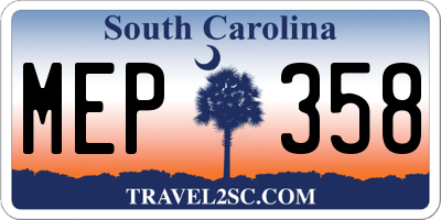 SC license plate MEP358