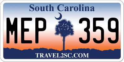 SC license plate MEP359