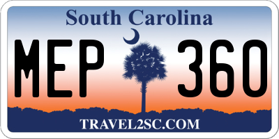 SC license plate MEP360