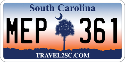 SC license plate MEP361